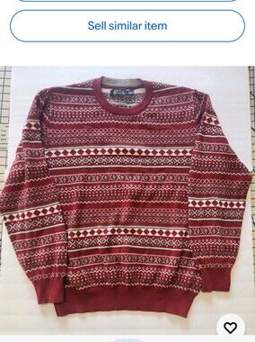 Boca Classics Red Fair Isle Classic Holiday Crewneck Long SL Sweater S XL